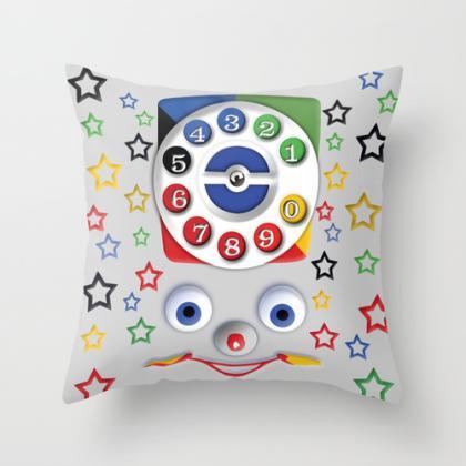Cute Smiley Dial Phone Toys Art Decorative Cushion..